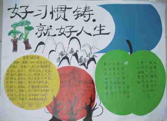 <b>好习惯铸就好人生_学规范行为养正习惯手抄报图片</b>